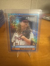 2025 Topps Heritage - Grant Holmes #22 Chrome Light Blue Sparkle Refractor (RC)