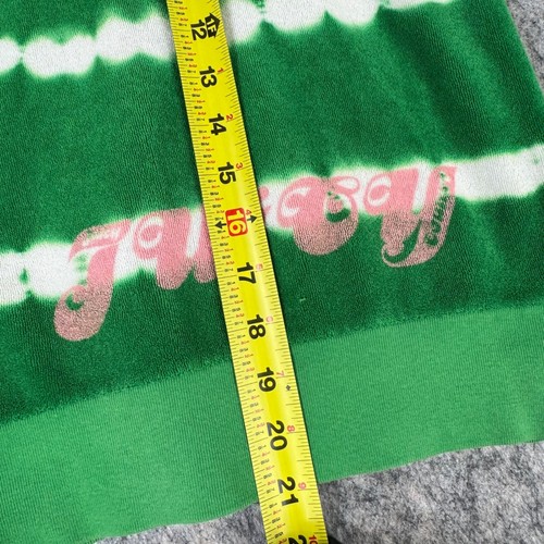 Felpa con cappuccio Juicy Girls Y2K vintage verde tie dye spugna full zip manica corta taglia 7 - Foto 8 di 9