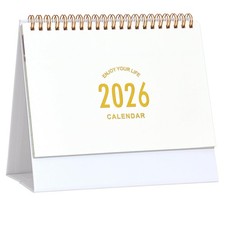 Small Desk Calendar 2025-2026, Use Now to Dec 2026, Standing Flip Desk Calend...