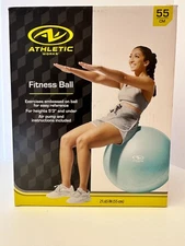 ATHLETIC WORKS FITNESS BALL 55CM PUMP AND INSTRUCTIONS INCLUDED