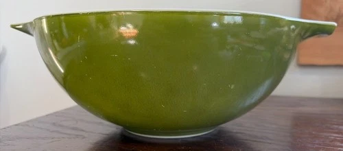 Vintage Pyrex Green Mixing Bowl 4 Quart Size - Mid-Century Kitchenware