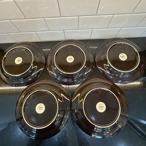 Set Of 5 Pier 1 Imports Teal Reactive 11” Dinner Plates Stoneware Brown Tan Lot - Picture 15 of 24