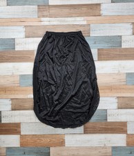 Lady L Vintage Satin Side Slit Lace Trimmed Black Slip Size Small