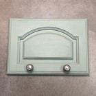 Farmhouse Wall Hook Repurposed Wood Cabinet Door Decor 13.75x10 Green Painted