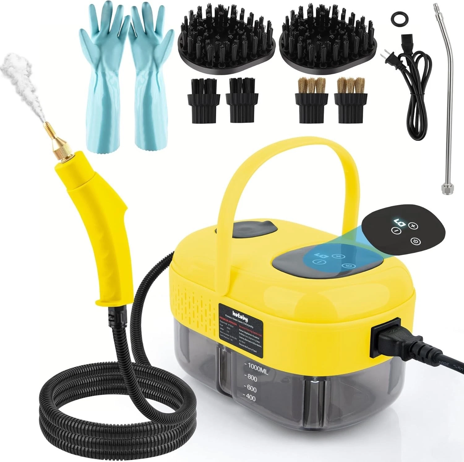 Steam Cleaner 2500W, Handheld High Pressure Steamer w/ 6 Brushes, 6-Gear Control