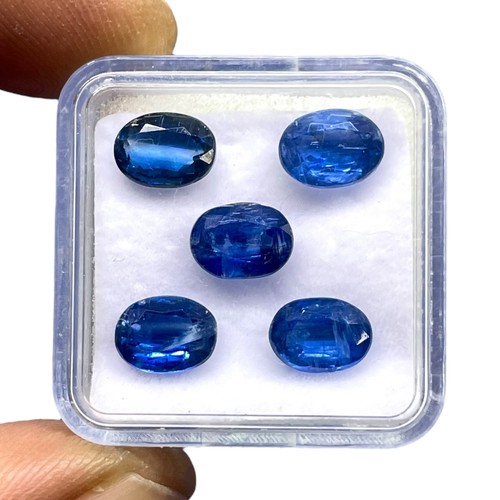 5 Pcs Natural Kyanite Blue 6x4mm Oval Cut Dazzling Untreated Loose Gemstones Lot - Picture 7 of 9