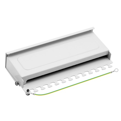 Panel krosowy Cat.6A 500MHz 12-portowy 1U ekranowany biurko natynkowe szary ProfiPatch - Zdjęcie 2 z 11