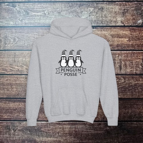 Penguin Posse Youth Hoodie, Matching Family Christmas Hoodie - Picture 6 of 11