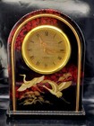 Black Lacqured Japan Quartz Clock With flying Cranes By Pharmant Works!