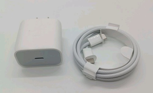 Adattatore caricatore rapido USB-C originale Apple OEM 20W e cavo USB-C 1m (3ft) iPad usato - Foto 3 di 3