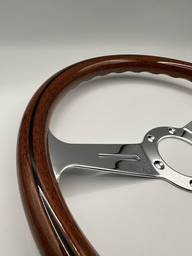 NARDI Classic 360mm Steering Wheel Mahogany Wood with Chrome Finish - Picture 5 of 9