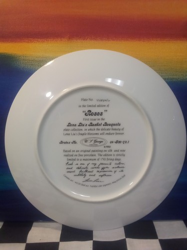 'Roses' Lona Liu's Basket Bouquets W. S. George Decorative Collector Plate - Picture 3 of 4