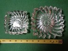 Candy Dish 2pc Set Clear Glass Square Floral Pattern 
