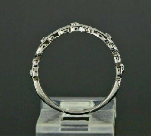0,14 Karat Rund CZ Filigran Halbe Ewigkeit Hochzeit Mütter Tag Geschenke Band 925 Silber - Bild 3 von 3