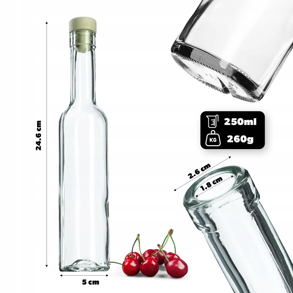 KADAX Glasflaschen mit Korkenverschluss, 250 ml, 12 Stück - Bild 2 von 4