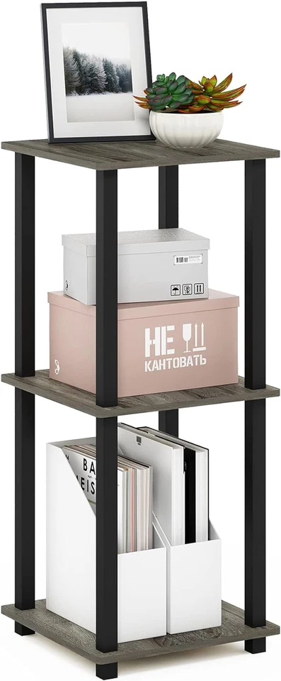  End Table for Living Room Set of 2, Side Sofa Table ,French Oak Grey/Black - Image 4 of 4