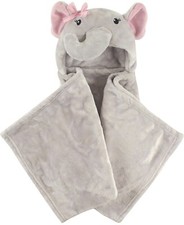 HUDSON BABY UNISEX BABY PLUSH ANIMAL FACE BATHROBE, PRETTY ELEPHANT, 0-9 MONTHS