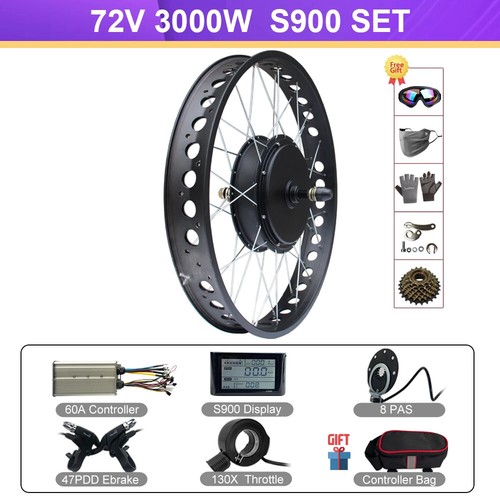72V 3000W Snow Electric Bike Conversion Kit Wheel Hub Motor Dropout 170mm/190mm - Picture 8 of 20