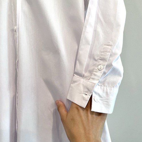 WARUM KLEID Damen S Button Down Stufen Rüschen Rücken Tunika Shirtkleid weiß - Bild 8 von 12