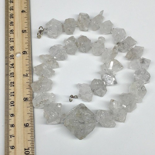 20-35mm, 29 Bds, 166.1g,Large Natural Terminated Diamond Quartz Strand 16",DQ241 - Picture 10 of 11