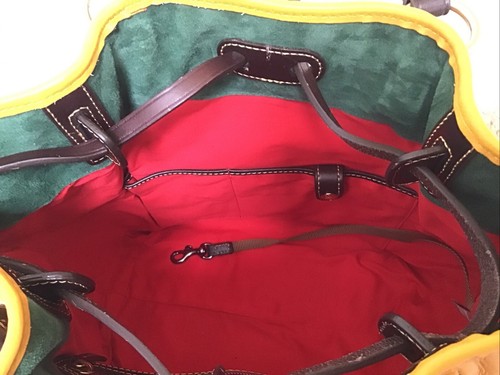 Dooney & Bourke Florentine Buckley Bag w/ Brown T'Moro Trim in SUNFLOWER (RARE) - Picture 7 of 7