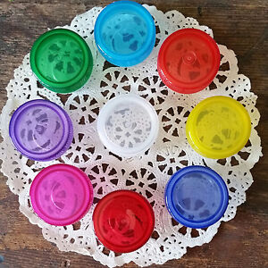 Nine-Reusable-Plastic-Mini-JARS-Quarter-coin-size-storage-container-makeup-USA