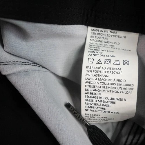 Pantalones Cortos de Tabla PrAna Para Hombres Talla 31 Fenton 10' en Entrepierna Negro Carbón Pontón Nadar Nuevos con Etiquetas - Imagen 10 de 10