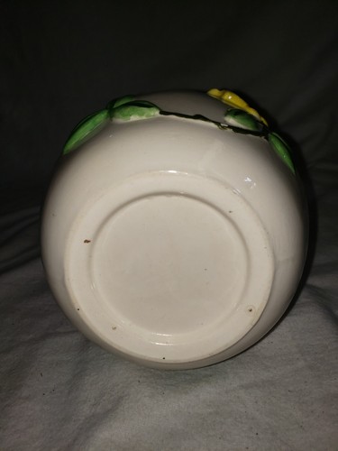 Vintage Enchanto Calif USA Art Pottery Vase With Yellow Flowers CHIPED 723 - Bild 6 von 11