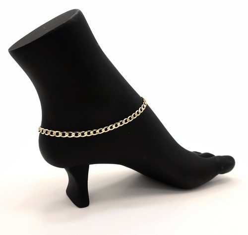 TOBILLERA DE CADENA DE ESLABÓN CUBANO ITALIANO DE 5mm 10" PULSERA CÚBICA DE ZIRCONIA 14K CHAPADA EN ORO - Imagen 5 de 5
