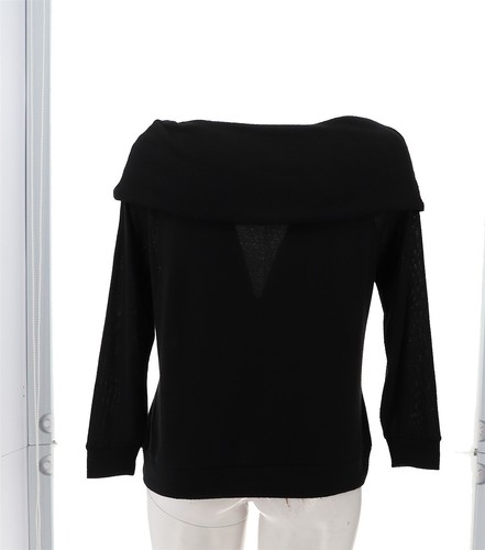 DG2 Diane Gilman Off-the-Shoulder Sweater BLACK XL NWOT (274) - Picture 5 of 8