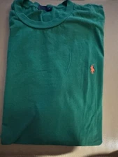 Ralph Lauren Polo Green Cotton Crew T Shirt XXL 2XL Or XXXL 3XL Very Nice Color