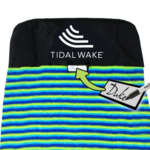 Calcetín Tidal Wake TAG-IT nariz desairable surf wake con etiqueta de nombre incorporada verde azul 22537 - Imagen 2 de 6