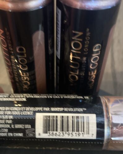 3 Pack - Makeup Revolution Liquid Highlighter ROSE GOLD …0.61 Fl Oz New/Sealed - Picture 2 of 3