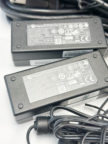 2X NEW Genuine Polycom SPA12A24B Switching Power Supply 2215-44340-001 W/Cord - Picture 2 of 3