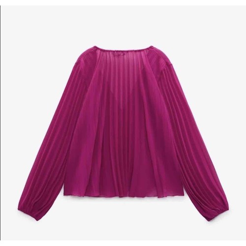 Top donna plissettato ZARA nuovo con etichetta in fucsia - taglia X-Large - Foto 6 di 7