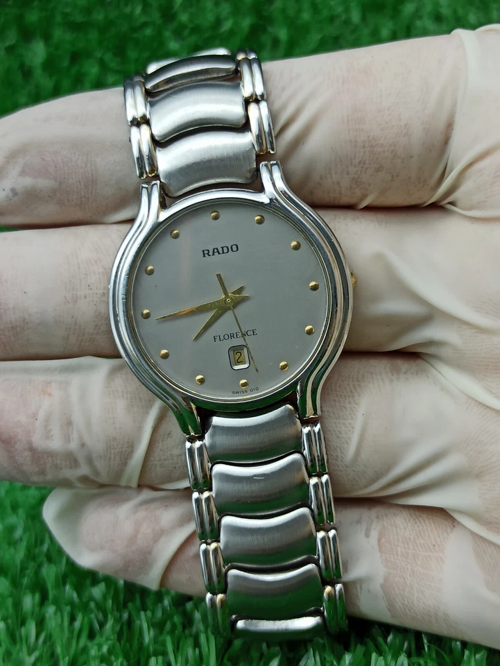 RELOJ REDONDO DE LUJO RADO FLORENCE VINTAGE PLATEADO CUARZO SUIZO AÑOS 80 Foto 2 de 4