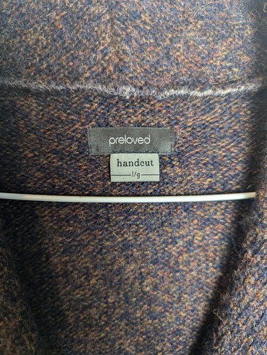 Anthropolgie Handcut by Preloved Lagenlook Large Reclaimed Wool Cardigan Sweater - Picture 3 of 10