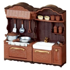 Sylvanian Families Classic Brown Kitchen Stove and Sink Set Mini Calico Critters