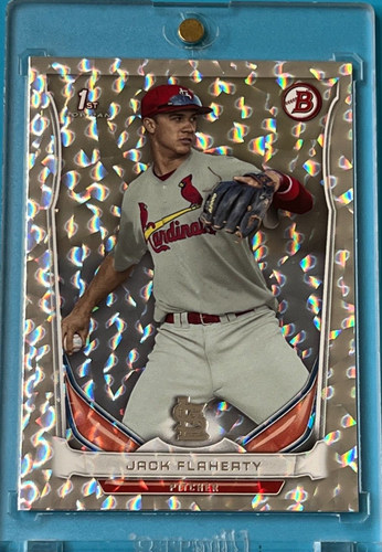 2014 Bowman Draft - Refractor de hielo plateado - Jack Flaherty (Rc) #DP30 (SP) = ¡COMO NUEVO! - Imagen 2 de 3