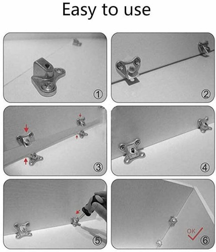 Removable Corner Brace Right Angle L Shape Support Connector Bracket w/4 Screws - Picture 10 of 18