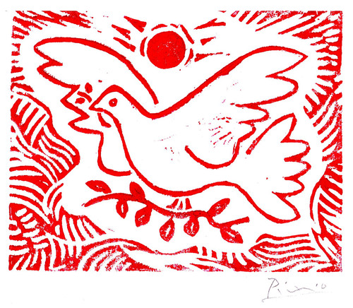 Pablo Picasso Hand Signed Ltd Edition Print "Dove of Peace" w/COA (unframed) - Picture 2 of 2