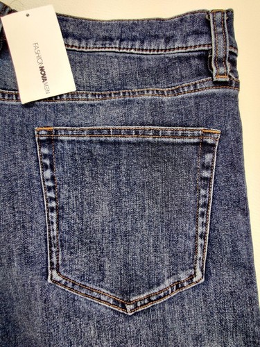 Fashion Nova Herren sportlicher Schnitt 34x29 Medium Wash blau Denim Stretch Jeans - Bild 8 von 11