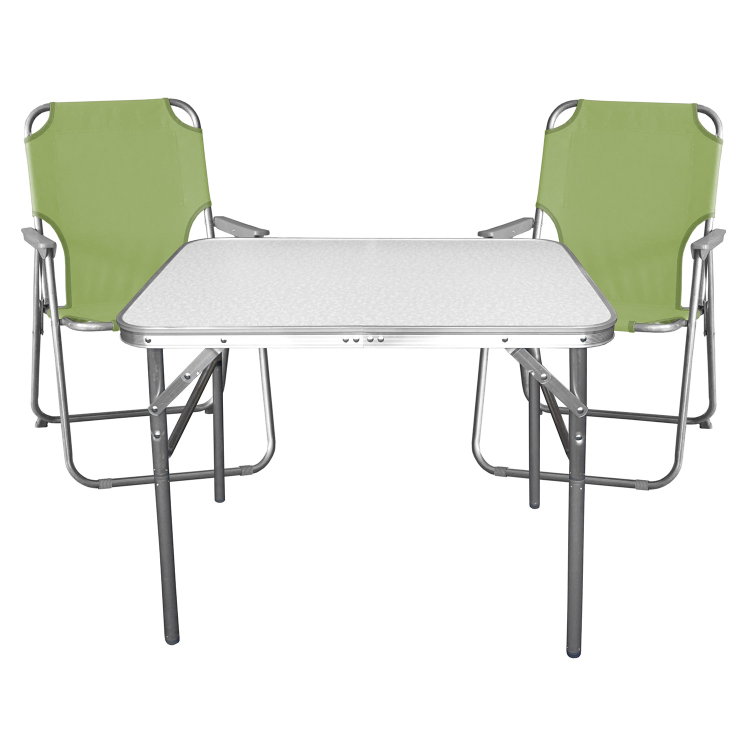 Campinggarnitur Campingmöbel Set Alu Klapptisch 75x55cm 2x Klappstühle Grün Campinggarnitur Campingmöbel Set Alu Klapptisch 75x55cm 2x Klappstühle Grün