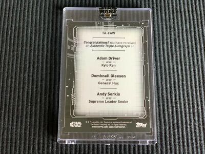 STAR WARS カイロレン　アダムドライバーサイン カード  topps 直筆サイン入り TOPPS スターウォーズ オフィシャルフォト