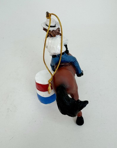 Adorno de Navidad Western Cowgirl Barrel Racer a caballo - Imagen 2 de 8