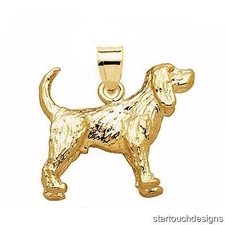 New 14k Gold Cocker Spaniel Dog Pendant