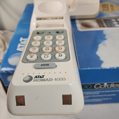 Vintage AT&T Nomad 4000 Cordless Telephone ATT phone almond Original Box 1984 - Zdjęcie 14 z 17