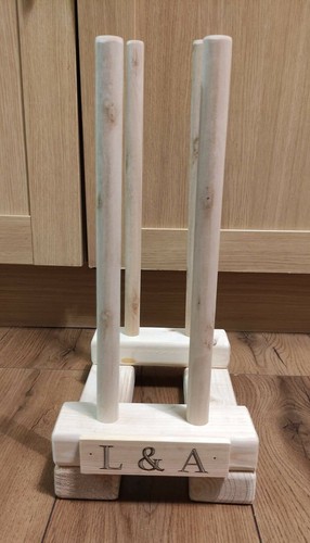 2 pair WAXED PERSONALISED Wellington boot wooden stand storage wellis welly rack - Picture 12 of 12