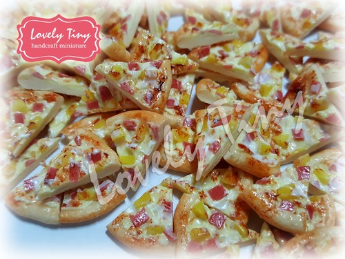 100 piezas Casa de muñecas HawaiianPizza en miniatura en rodajas 1,5 cm.x1 cm.(1/2 pulgada) envío gratuito - Imagen 9 de 11