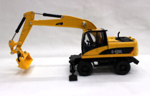 C-COOL 1/64 Excavadora de ruedas Vehículo fundido a presión Modelo de coche Colección de juguetes Amarillo - Imagen 2 de 9